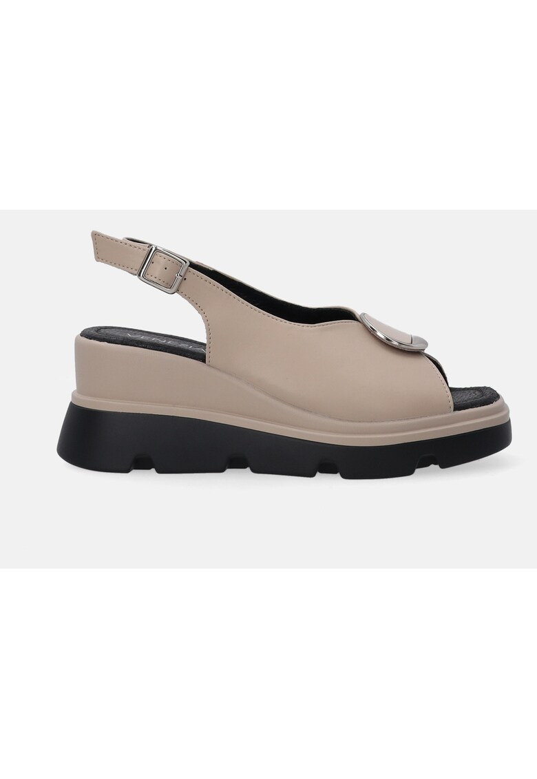 Sandale wedge cu catarama
