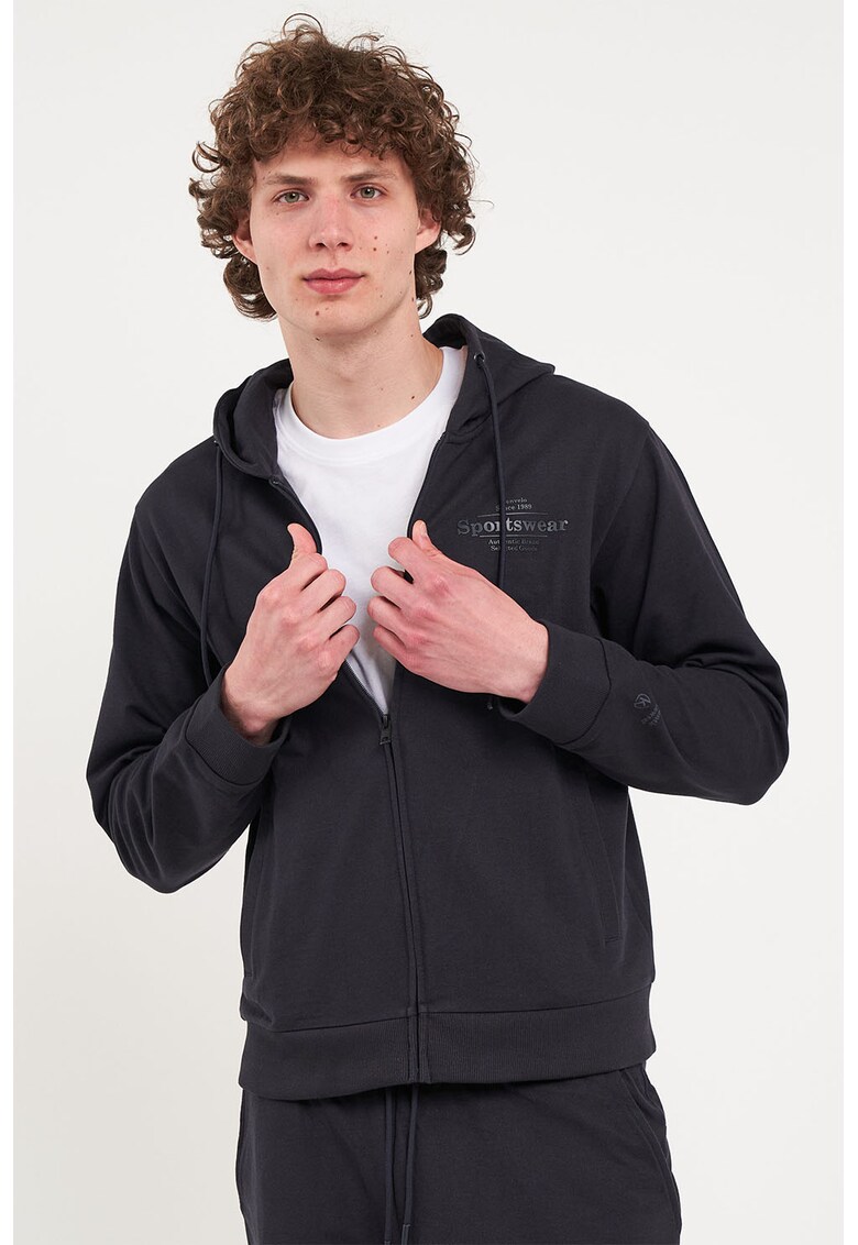 Hanorac uni cu fermoar - Albastru ultramarin