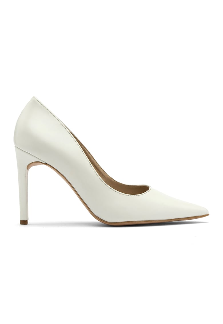 Pantofi de piele cu toc clasic - Alb