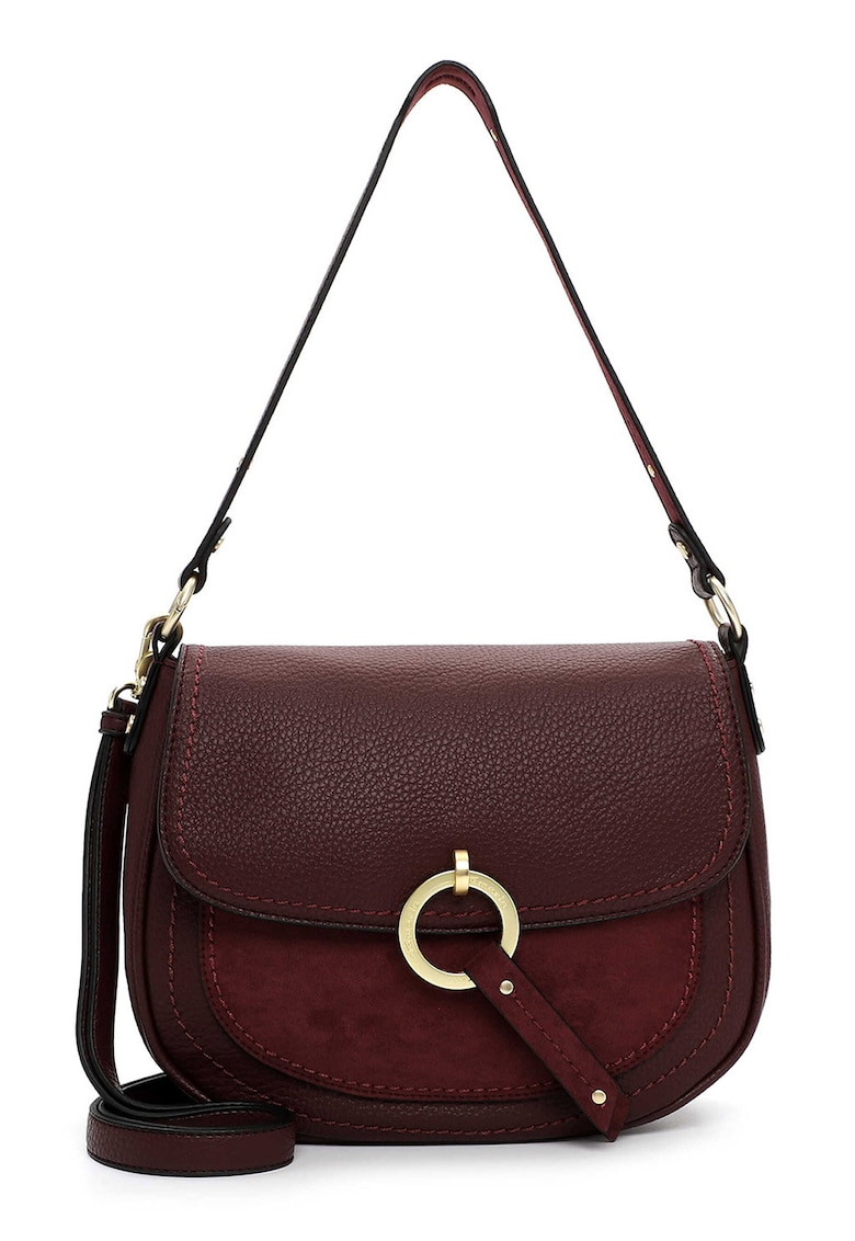 Geanta din piele ecologica cu bareta de umar si clapa