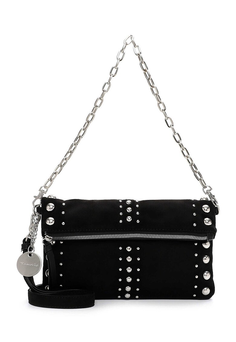 Geanta crossbody cu nituri si bareta din lant