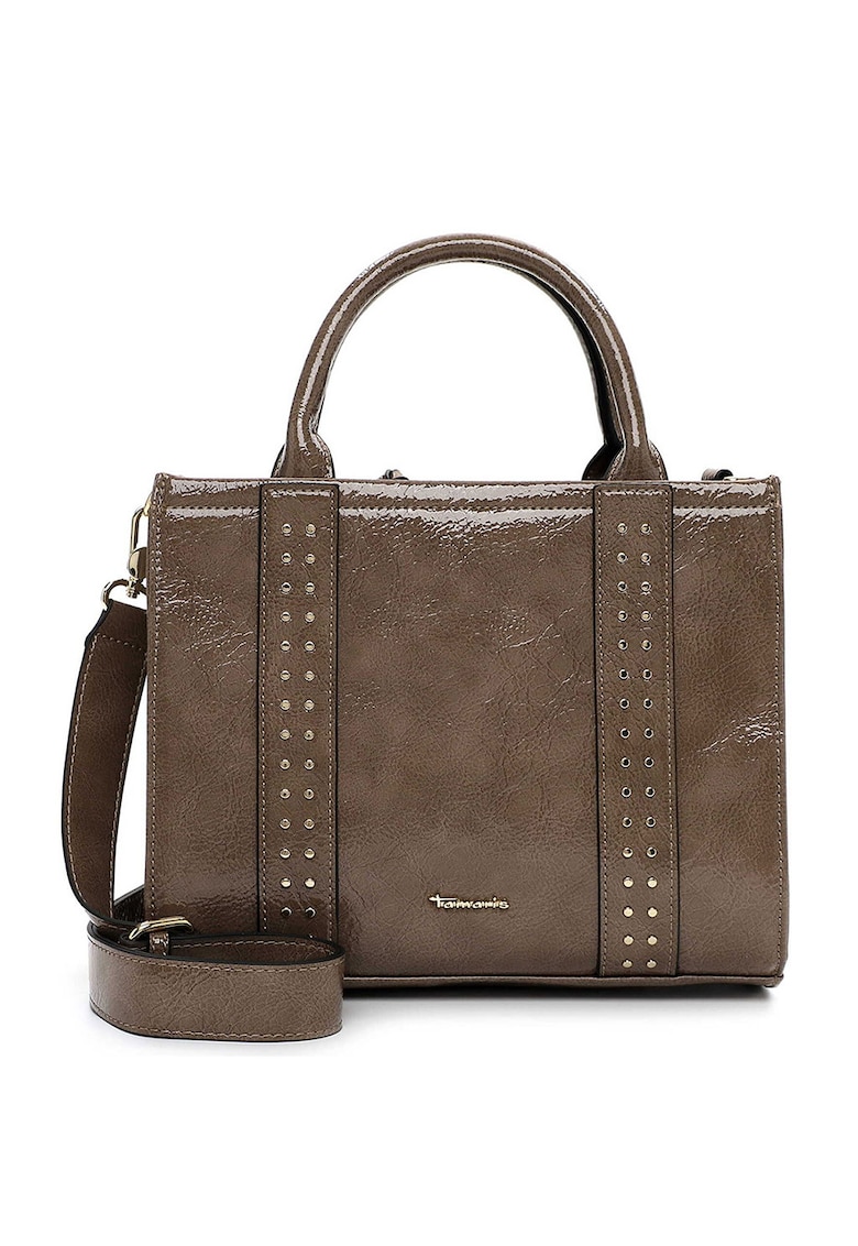 Geanta din piele ecologica lacuita cu bareta de umar