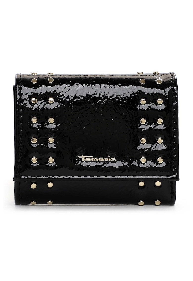 Portofel pliabil din piele ecologica cu aplicatii metalice decorative Portofel pliabil din piele ecologica cu aplicatii metalice decorative