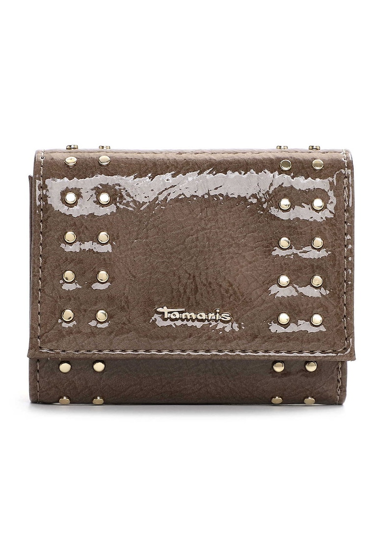 Portofel pliabil din piele ecologica cu aplicatii metalice decorative Portofel pliabil din piele ecologica cu aplicatii metalice decorative