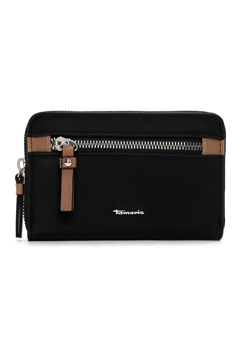 Portofel din piele ecologica cu fermoar frontal