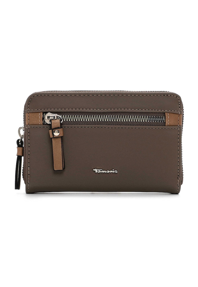 Portofel din piele ecologica cu fermoar frontal
