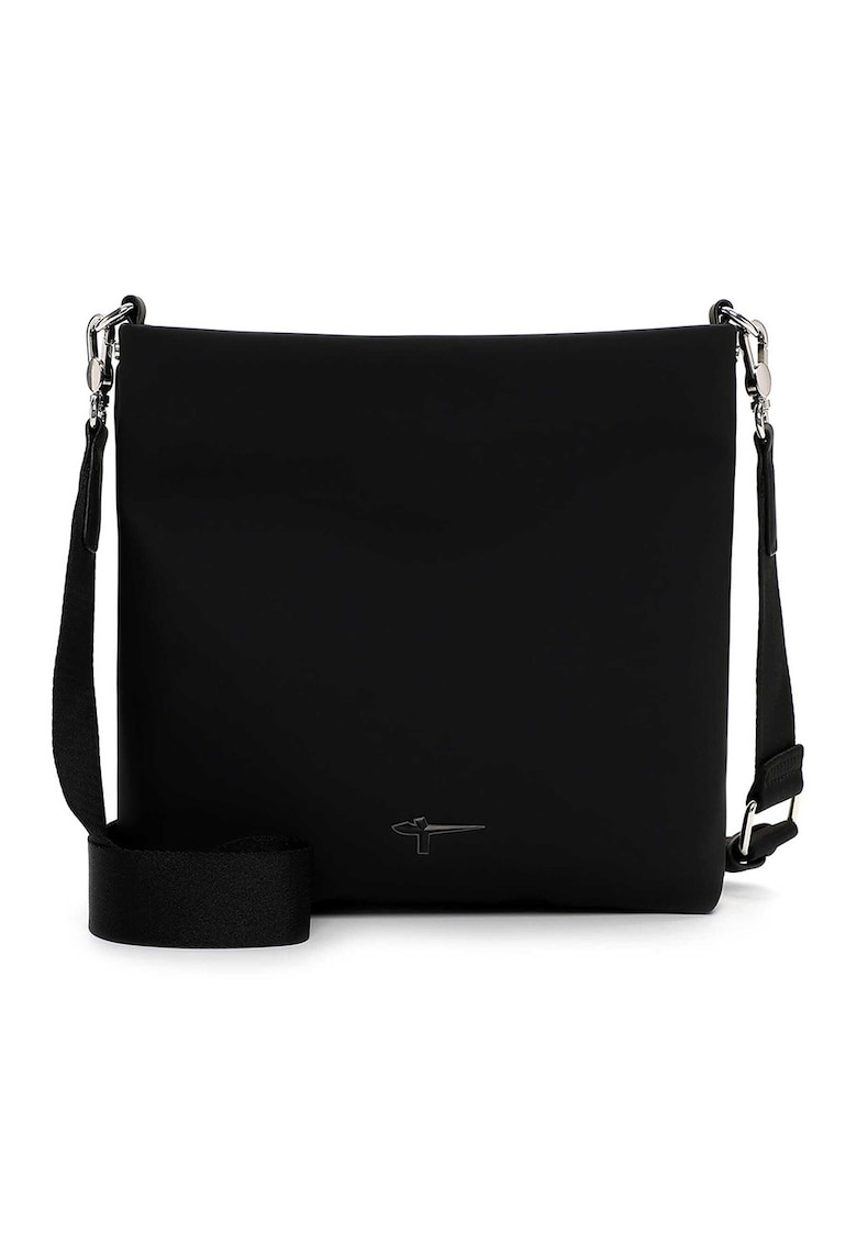 Geanta de piele ecologica cu bareta de umar si buzunar exterior cu fermoar