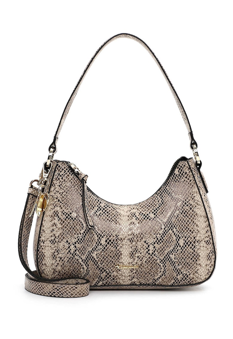 Geanta din piele ecologica cu bareta de umar si aspect de piele de sarpe - Multicolor