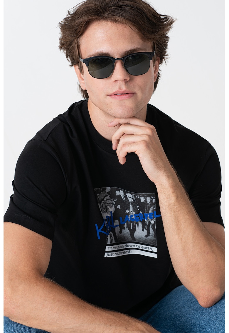 Tricou din bumbac cu imprimeu foto