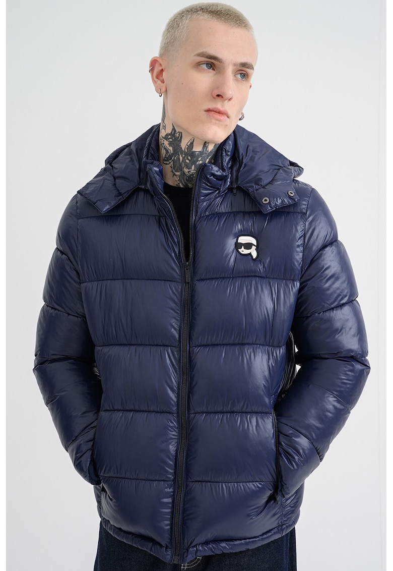 Geaca cu gluga detasabila - Bleumarin