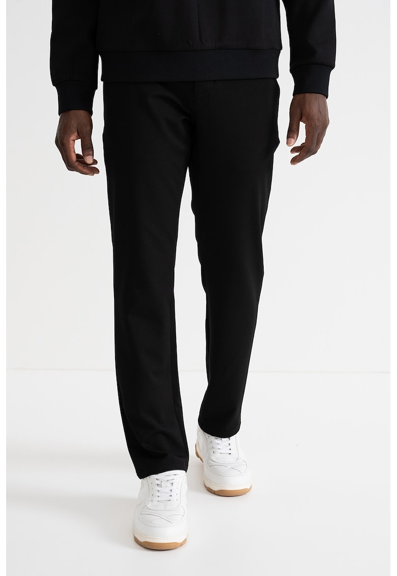 Pantaloni slim-fit chnino cu model uni