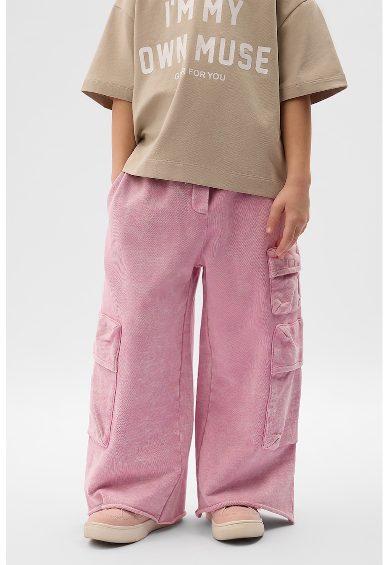 Pantaloni cargo cu snur de ajustare in talie