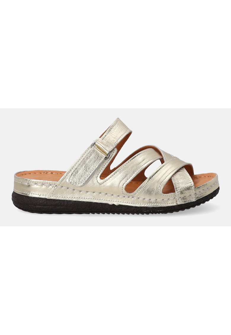 Slapi din piele cu velcro