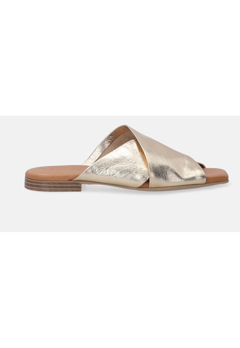 Papuci din piele cu barete incrucisate