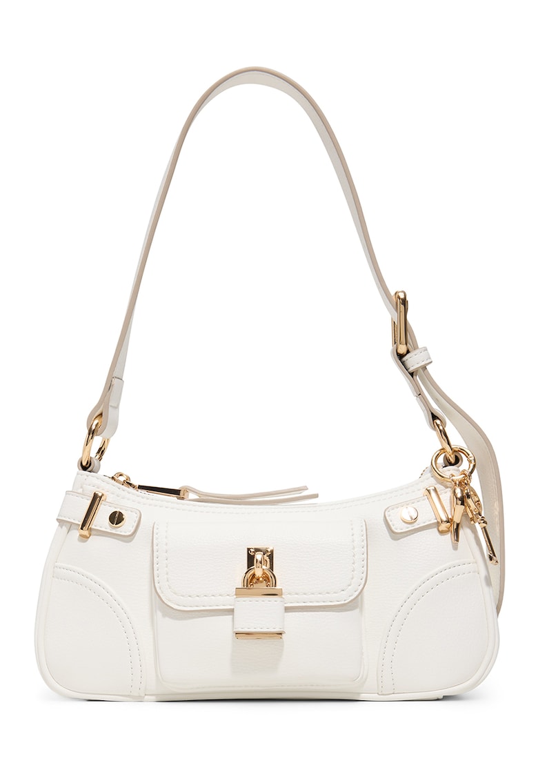 Geanta din piele ecologica cu bareta de umar ajustabila Amandra - Alb murdar