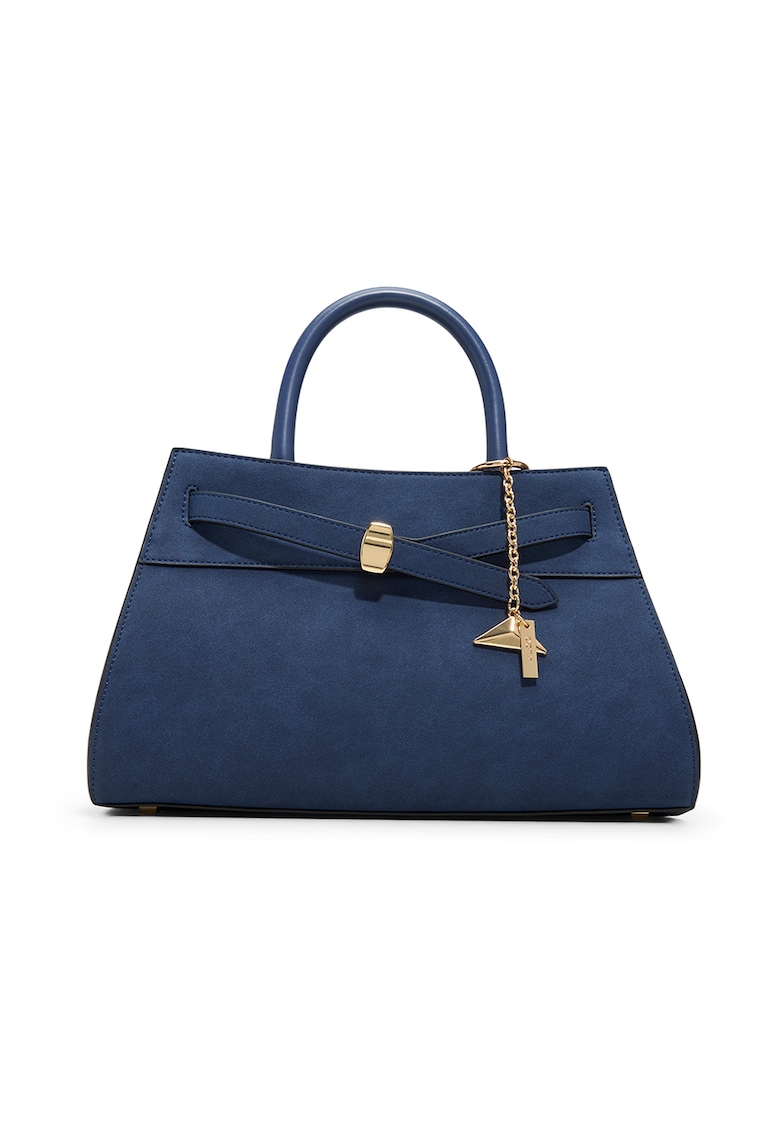 Geanta cu bareta de umar detasabila si accesoriu VASILIA - Bleumarin