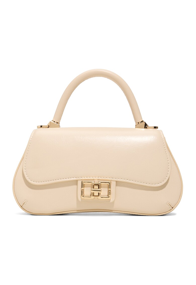 Geanta crossbody cu bareta detasabila din lant Catrine - Crem