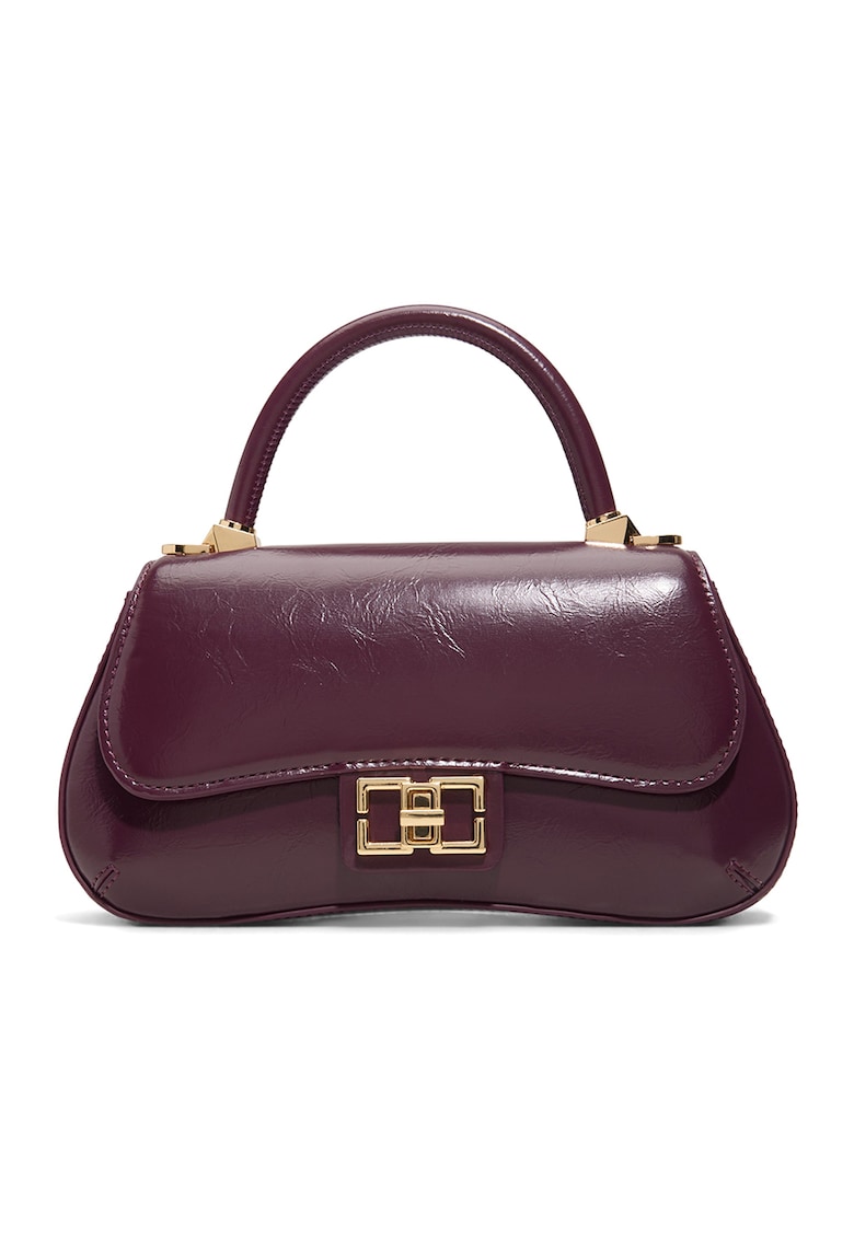 Geanta crossbody cu bareta detasabila din lant Catrine - Rosu inchis