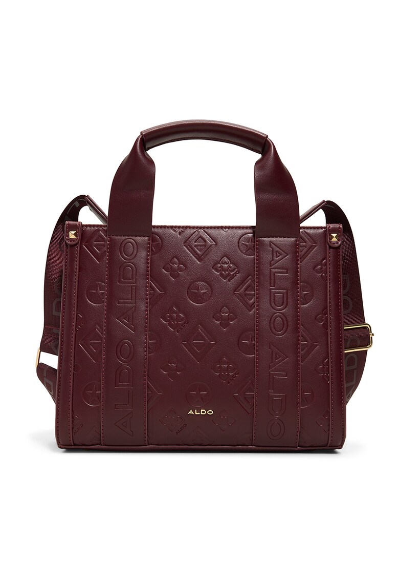 Geanta din piele ecologica cu bareta de umar Qianwan - Rosu inchis