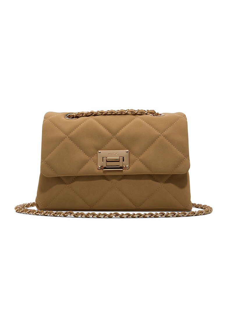 Geanta crossbody din piele ecologica cu bareta din lant Simkee - Bej