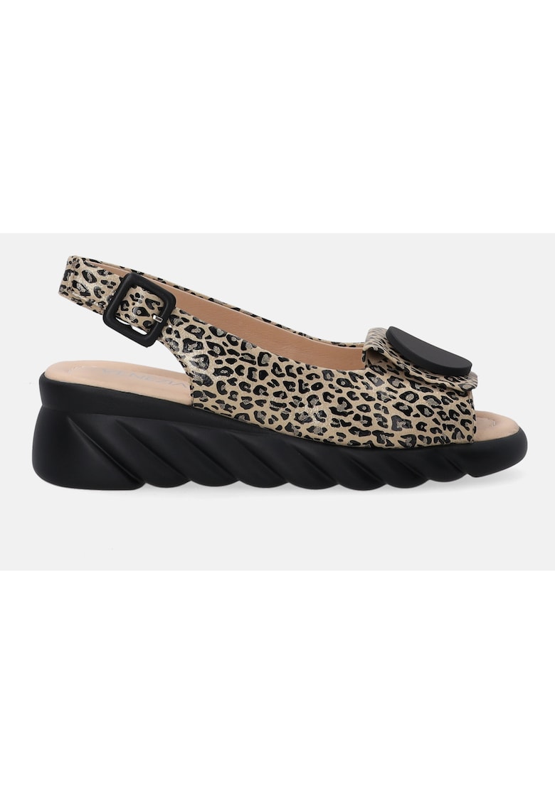 Sandale dama din nubuc cu imprimeu animal