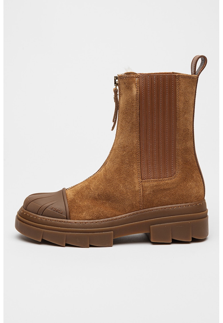 Ghete Chelsea de piele intoarsa cu varf cap-toe