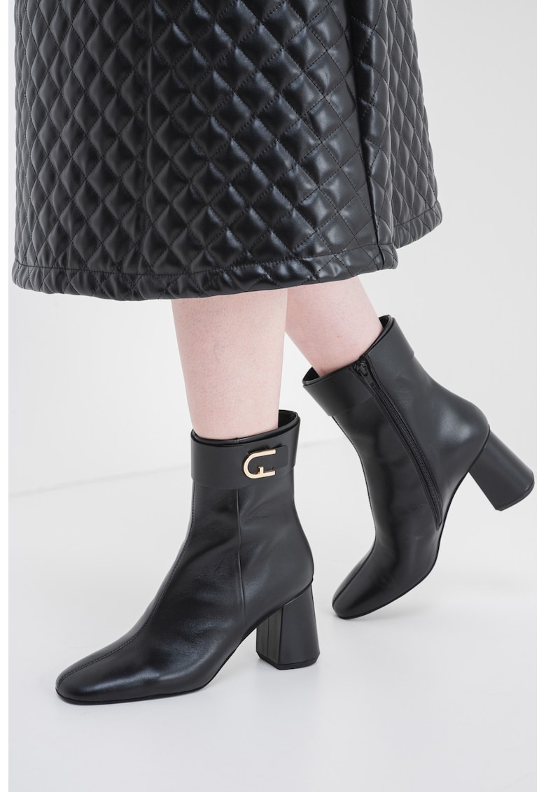 Botine din piele Chic - Negru