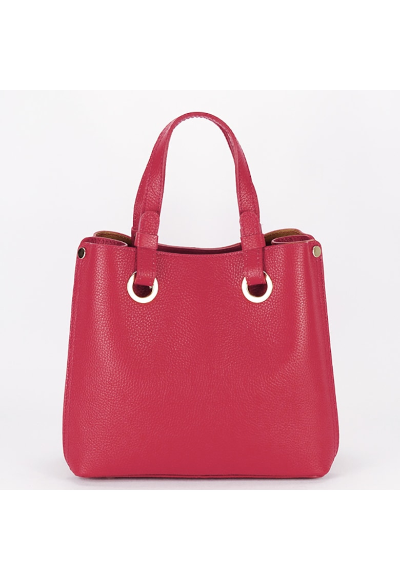 Geanta din piele naturala office/casual B-8916 129 - Rosu - 23x25x12