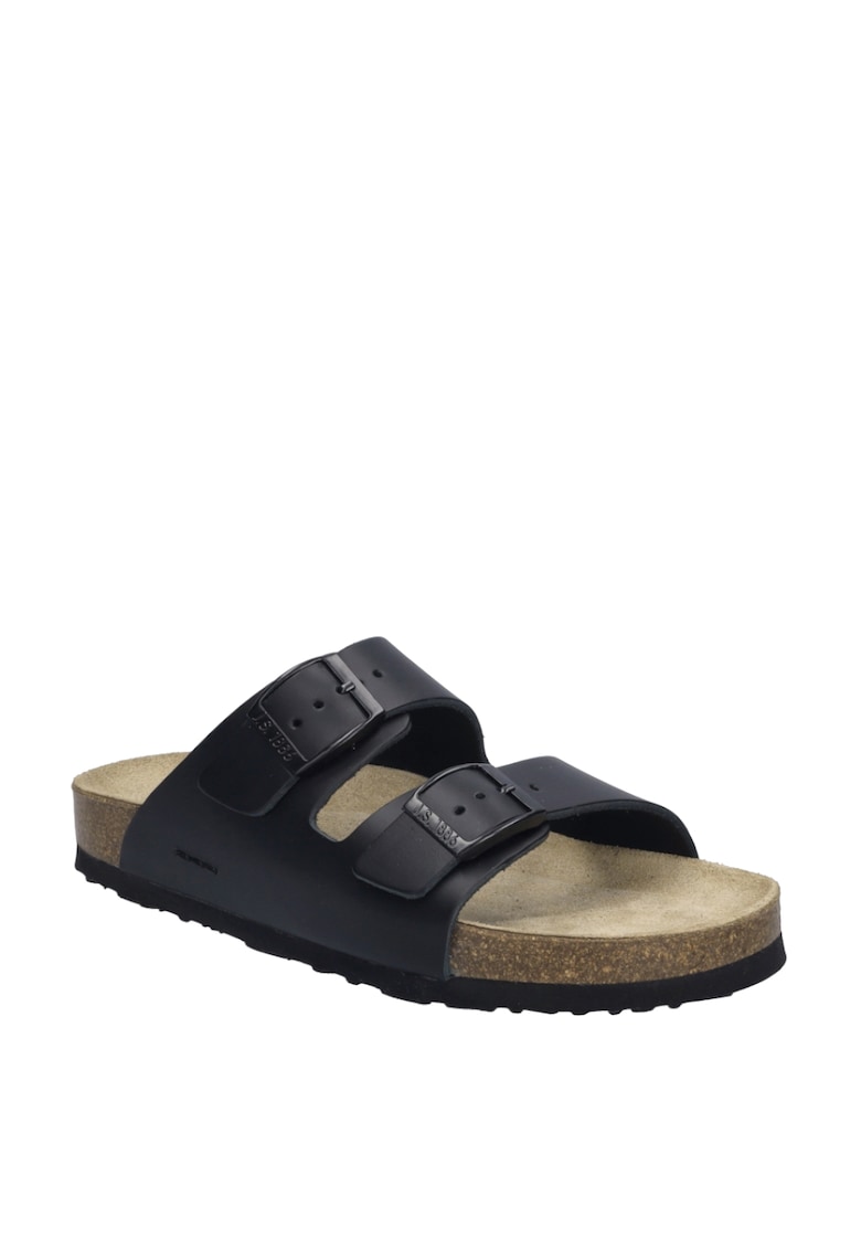 Slapi pentru dama  HERMINE 01 - piele naturala - negru