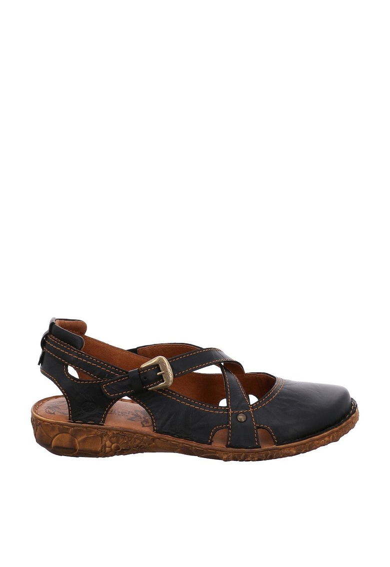 Sandale dama ROSALIE 13 - piele naturala - negru - inchidere cu catarama