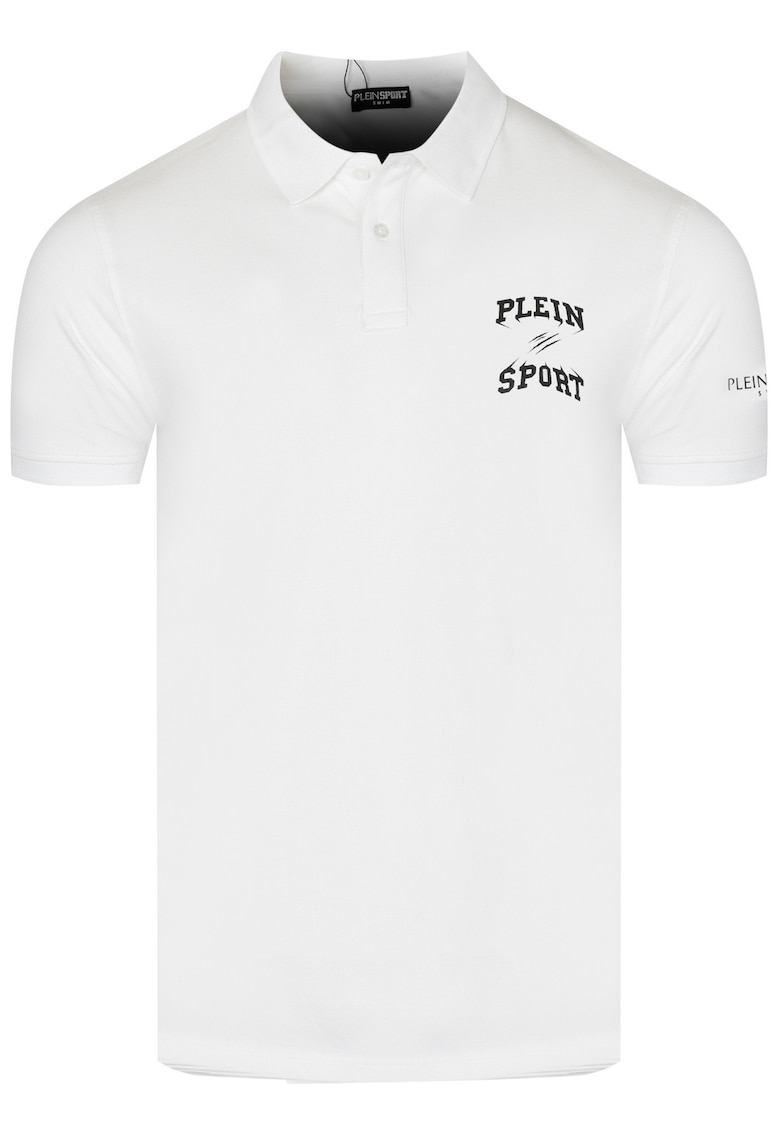 Tricou polo barbatesc alb – stil casual sport din bumbac elastic - Alb