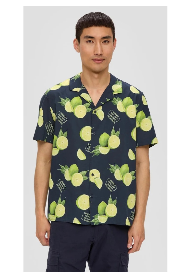 Camasa barbati cu maneca scurta - imprimeu cu lime - Regular fit