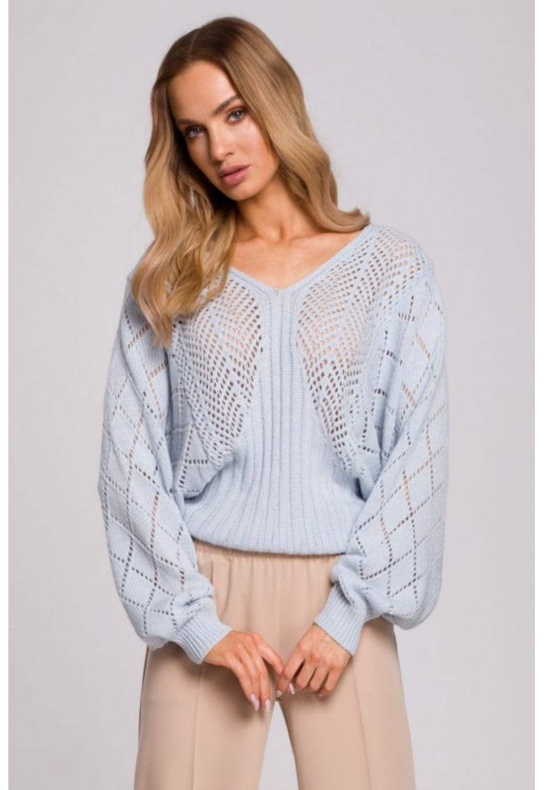 Pulover cu maneci liliac