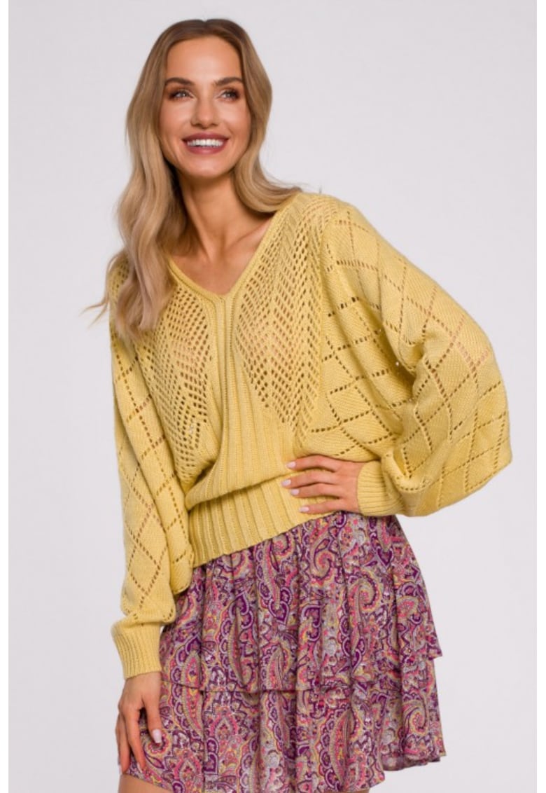 Pulover cu maneci liliac