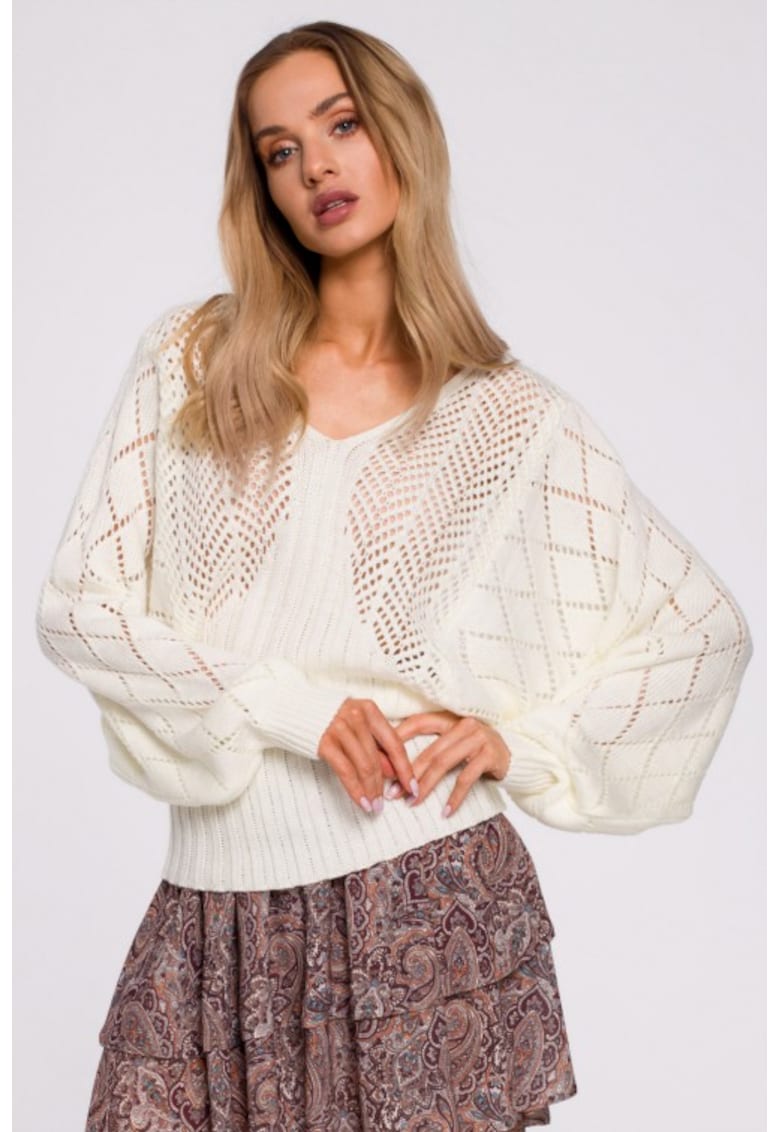 Pulover cu maneci liliac