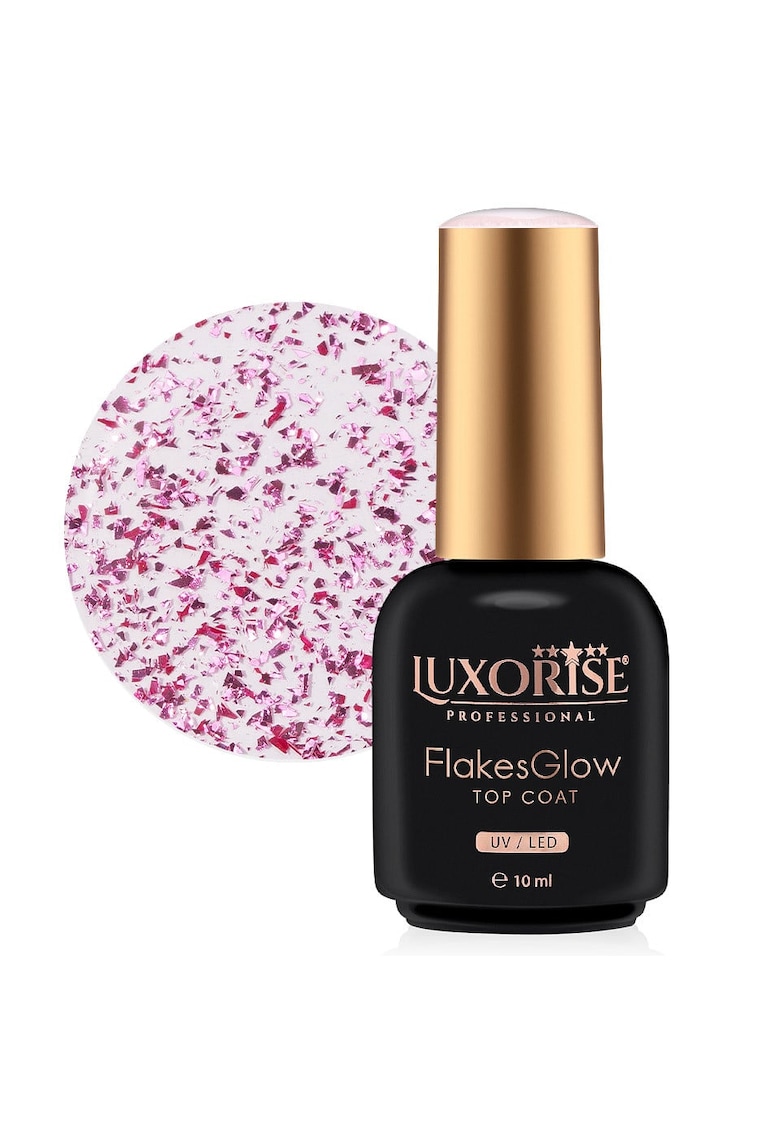 Top Coat - FlakesGlow Pink Passion 10ml