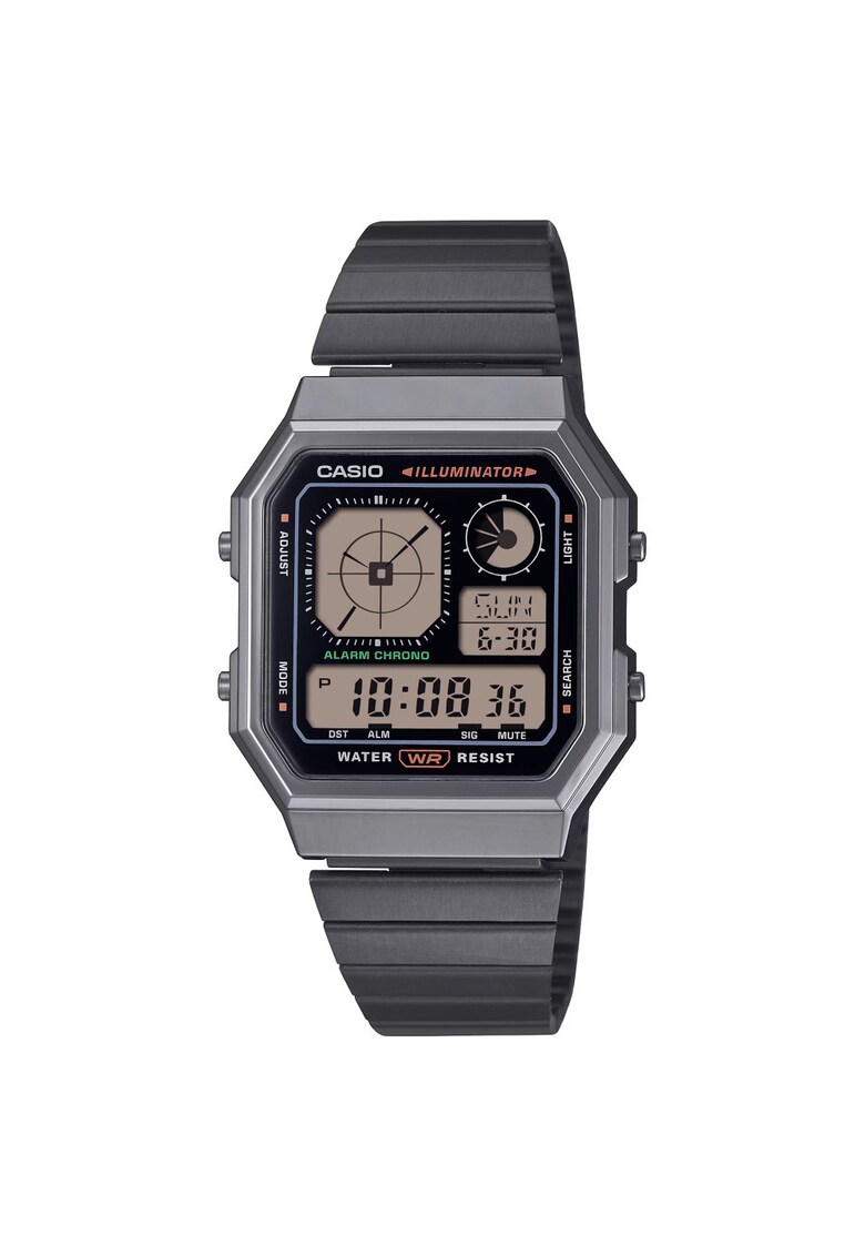 Ceas barbatesc A130WEGG-1AEF retro negru gri 34x9mm