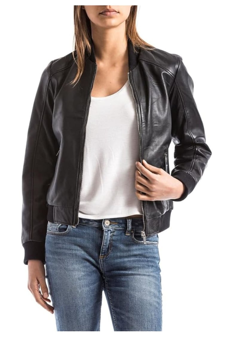 Jacheta de piele cu margini elastice - Jacheta de piele cu margini elastice -