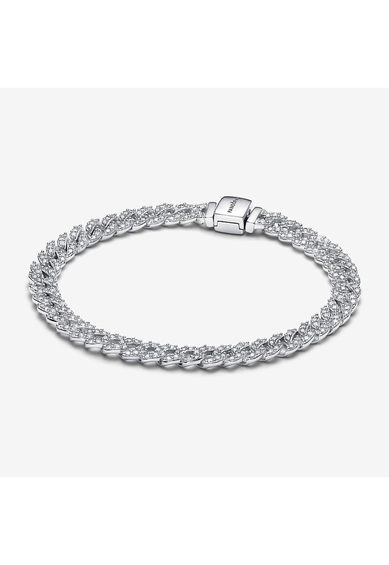 Bratara Pantora tip lantisor Pave Timeless Zirconiu - Argint 925 - 18cm