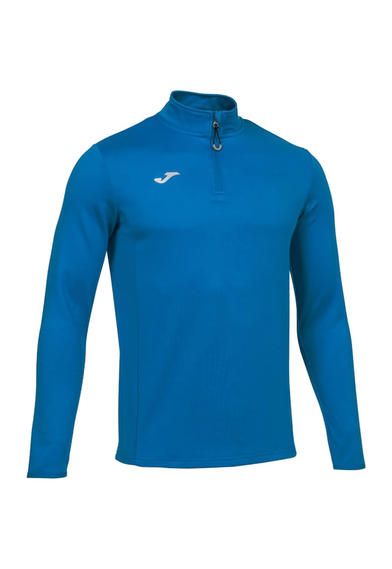 Hanorac sport pentru barbati Running Night - fleece/poliester - guler inalt - albastru