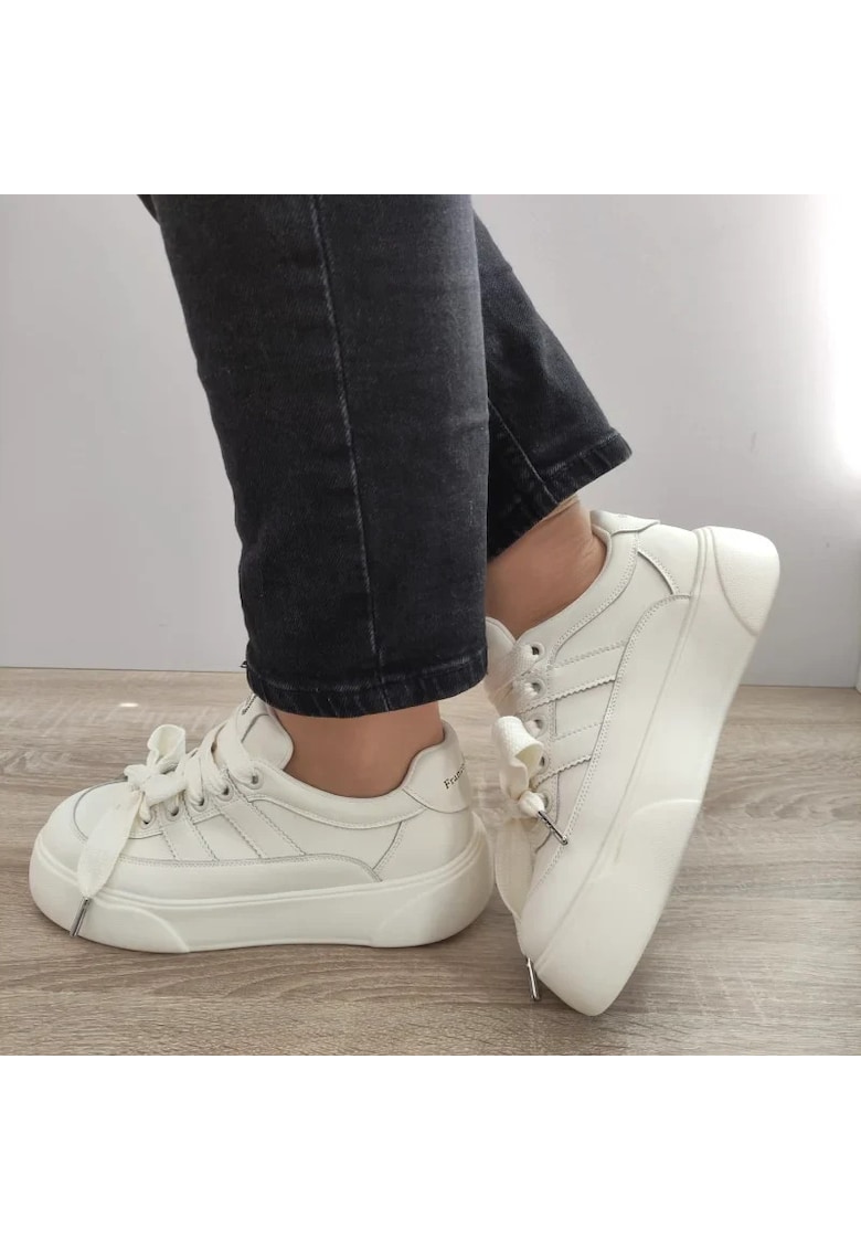 Pantofi Casual Dama 3A992-1 Albi (Spre Crem) - Alb - Alb