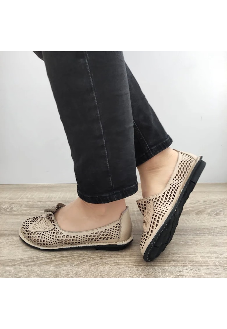 Pantofi Perforati Dama 6670-01 Bej - Bej - Bej