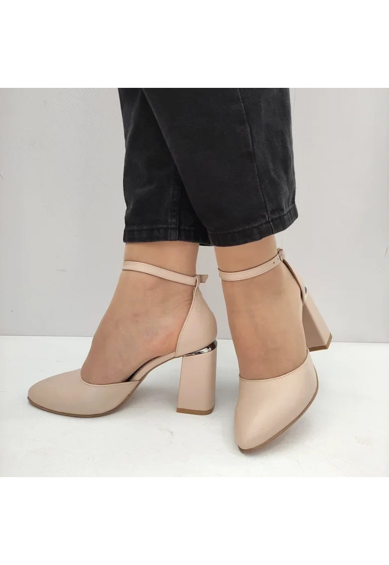 Pantofi Decupati Dama 1848-6 Roz Nude - Roz