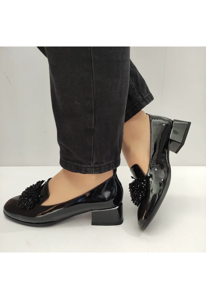 Pantofi Eleganti Dama 740001B Negri Lac - Negru - Epica - imagine 1