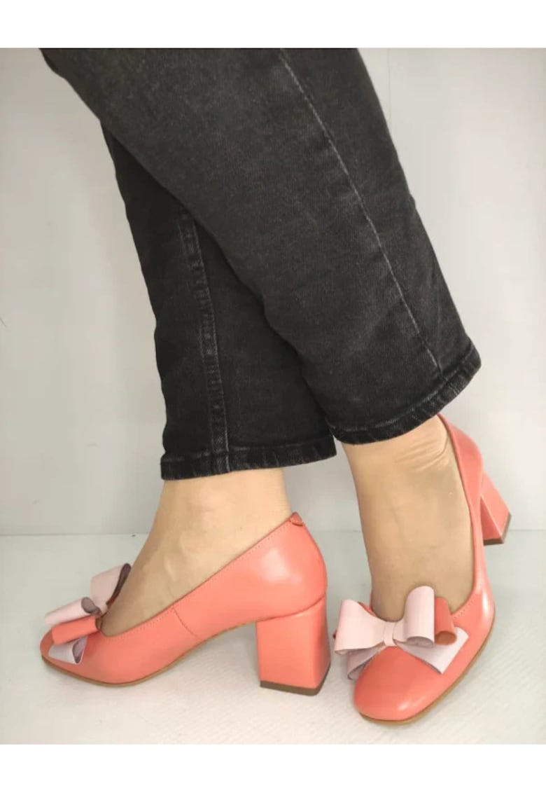 Pantofi Eleganti Dama 148 Coral Cu Roz - Roz -