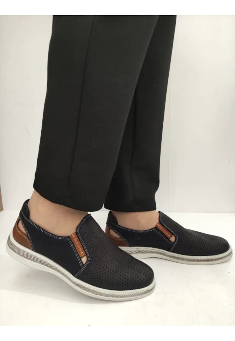 Pantofi Perforati Barbati 411 Bleumarin - Bleumarin -