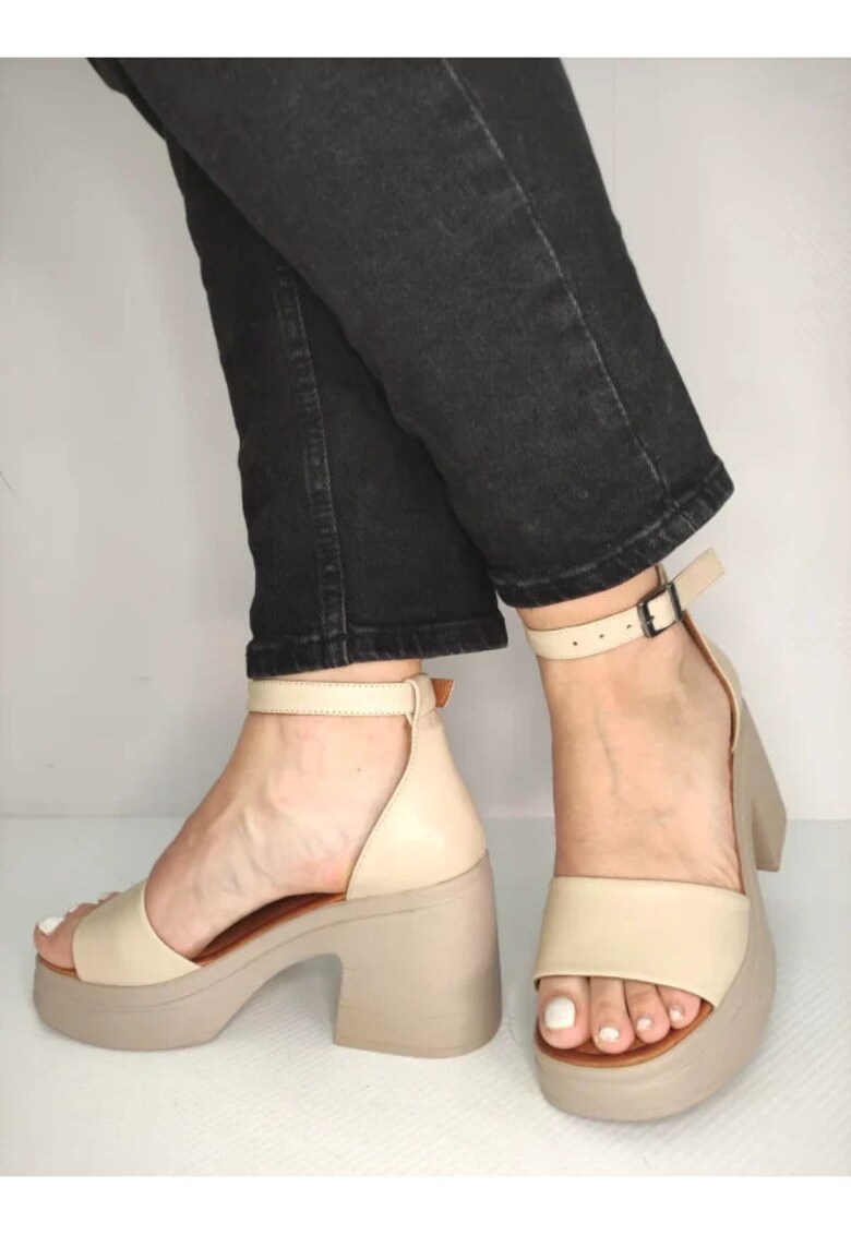 Sandale Casual Dama 018 10905 Bej - Bej - Bej