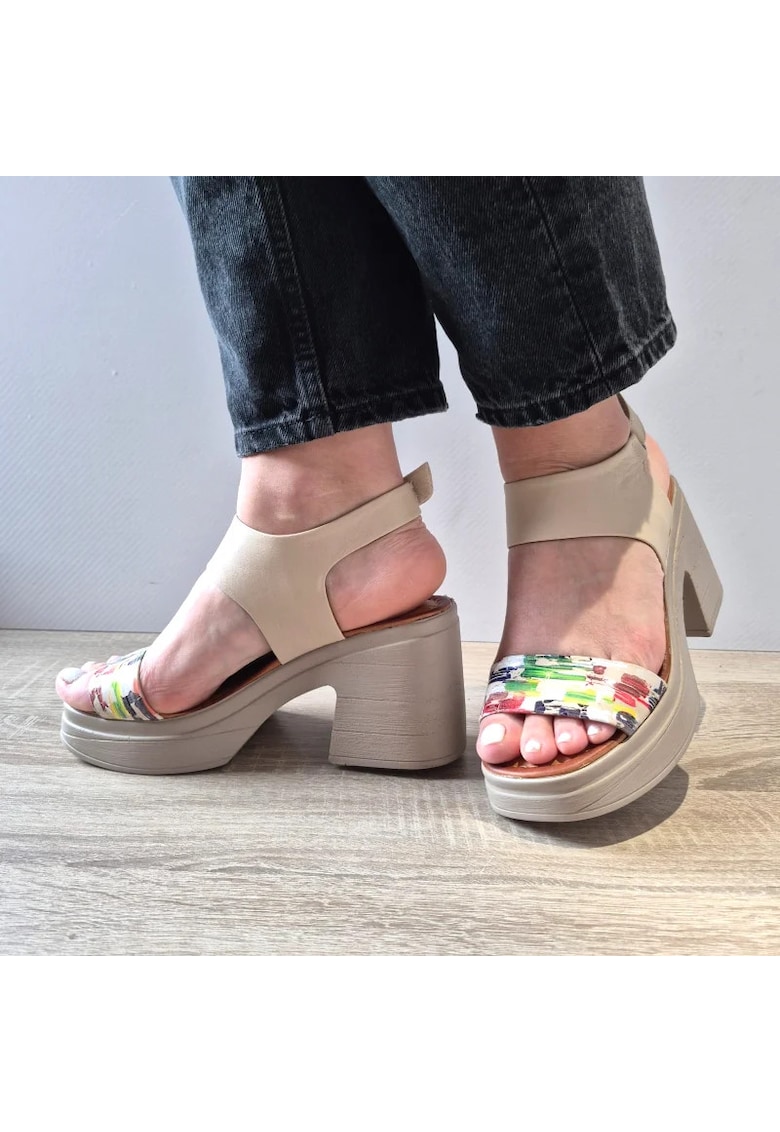 Sandale Casual Dama 018 10906 Albe + Detaliu Labirint - Alb