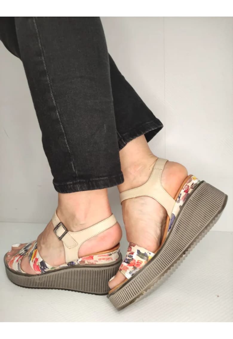 Sandale Casual Dama 018 11005 Bej Cu Color - Bej