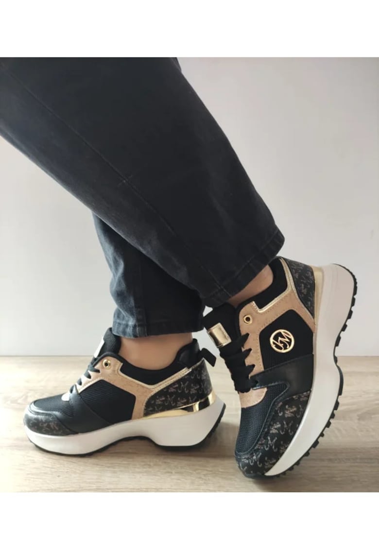 Pantofi Casual Dama Wsc250524-1 Negri Cu Grej - Negru